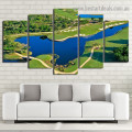 Golf Course Pool Landscape Botanical Modern Artwork Photo Canvas Print for Room Wall Adornment