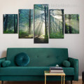 Deciduous Forest Trees Botanical Nature Modern Framed Effigy Image Canvas Print for Room Wall Onlay