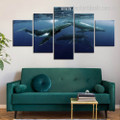 Humpback Whales Animal Seascape Modern Framed Painting Portrait Canvas Print for Room Wall Outfit