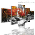 Natural Waterfall Landscape Modern Framed Painting Image Photo Canvas Print