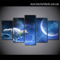 Magic White Wolf Animal Nature Landscape Modern Framed Painting Photo Canvas Print