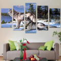 Lupus Animal Nature Landscape Modern Framed Painting Photo Canvas Print for Room Wall Drape