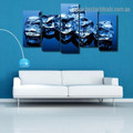 Ice Cube Food and Beverage Modern Artwork Photo Canvas Print for Room Wall Decoration