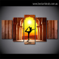 Yoga Fitness Twilight Nature Modern Artwork Picture Canvas Print for Room Wall Decoration