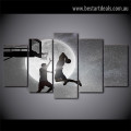 Basketball Players Abstract Figure Modern Artwork Picture Canvas Print for Room Wall Ornament