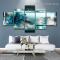 Blue Lily Flowers Abstract Botanical Modern Artwork Picture Canvas Print for Room Wall Garniture