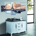 Faded Eiffel Tower Cityscape Modern Artwork Picture Canvas Print for Room Wall Decoration