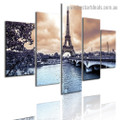 Faded Eiffel Tower Cityscape Modern Artwork Photo Canvas Print for Room Wall Ornament