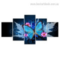 Butterfly Flower Botanical Modern Framed Painting Photo Canvas Print