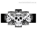 Abstract Skulls Illustration Modern Framed Effigy Image Canvas Print