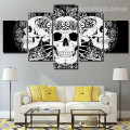 Abstract Skulls Illustration Modern Framed Effigy Photo Canvas Print for Room Wall Decor