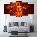 Burning Flame Girl Figure Modern Artwork Photo Canvas Print for Room Wall Ornament