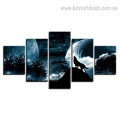 Blaring Wolf Animal Nature Landscape Modern Framed Effigy Photo Canvas Print