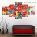 Oriental Poppies Flowers Botanical Abstract Modern Artwork Photo Canvas Print for Room Wall Adornment