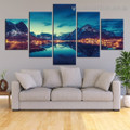 Village Town Lake Seascape Nature Modern Artwork Photo Canvas Print for Room Wall Decoration
