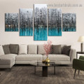 Hoarfrost Lake Nature Landscape Modern Artwork Picture Canvas Print for Room Wall Adornment