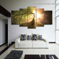 Weeping Willow Tree Botanical Landscape Modern Artwork Image Canvas Print for Room Wall Adornment