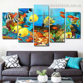 Cute Colorific Fishes Animal Nature Modern Framed Effigy Pic Canvas Print for Room Wall Ornament