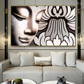 Siddhartha Gautama Buddha Pious Modern Painting Image Canvas Print for Living Room Wall Molding