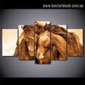 Horse Couple Animal Modern Framed Smudge Pic Canvas Print