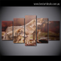 Brown Wolf Group Animal Modern Artwork Photo Canvas Print for Room Wall Adornment