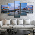 Milwaukee Lakefront Wisconsin Landscape Modern Artwork Image Canvas Print for Room Wall Adornment