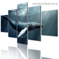 Deep Sea Whale Animal Seascape Modern Artwork Image Canvas Print for Room Wall Adornment