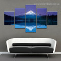 Snowy Hill Reflection Landscape Nature Modern Artwork Portrait Canvas Print for Room Wall Garniture