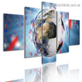 Football Motif Abstract Modern Artwork Photo Canvas Print for Room Wall Adornment