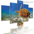 Sea Turtle Seascape Animal Modern Artwork Photo Canvas Print for Room Wall Garniture
