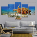 Sea Turtle Seascape Animal Modern Artwork Image Canvas Print for Room Wall Ornament