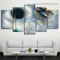 Ice Fishing Animal Seascape Modern Artwork Picture Canvas Print for Room Wall Ornament