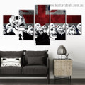 Dead Society Skulls Abstract Figure Vintage Artwork Image Canvas Print for Room Wall Garniture