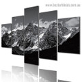Colorless Snow Mountain Landscape Modern Artwork Image Canvas Print for Room Wall Garniture
