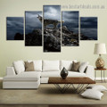 Lone Howling Wolf Animal Landscape Modern Artwork Photo Canvas Print for Room Wall Garniture