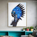 Tribesman Figure Modern Effigy Canvas Print for Wall Decor