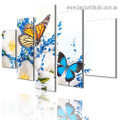 Colorful Butterflies Animal Modern Artwork Image Canvas Print for Room Wall Decor