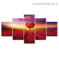 Red Heart Tree Botanical Nature Modern Artwork Photo Canvas Print for Room Wall Decoration