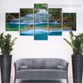 Waterfalls And Streams Nature Landscape Modern Framed Artwork Photo Canvas Print for Room Wall Flourish