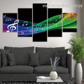 Musical Notes Abstract Modern Framed Smudge Photo Canvas Print for Room Wall Arrangement