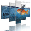 Fish Mindset Animal Inspirational Typography And Quote Modern Framed Effigy Photo Canvas Print