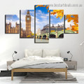 London Clock Tower Cityscape Modern Artwork Photo Canvas Print for Room Wall Adornment