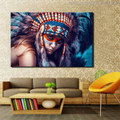 Autochtone Figure Contemporary Painting Canvas Print for Study Room Wall Outfit