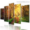 Autumn Sunshine Nature Landscape Modern Artwork Image Canvas Print for Room Wall Ornament