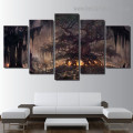 Gloomy Forest Botanical Landscape Modern Artwork Portrait Canvas Print for Room Wall Garniture