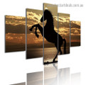 Sunset Horse Animal Landscape Modern Artwork Image Canvas Print for Room Wall Garniture