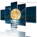 Adorable Moon Nature Landscape Modern Framed Smudge Image Canvas Print