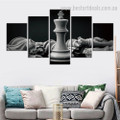 Chess King Abstract Modern Framed Portraiture Image Canvas Print for Room Wall Adornment