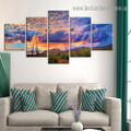 Vibrant Sunset Landscape Modern Artwork Photo Canvas Print for Room Wall Garniture