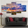 Vibrant Sunset Landscape Modern Artwork Picture Canvas Print for Room Wall Ornament